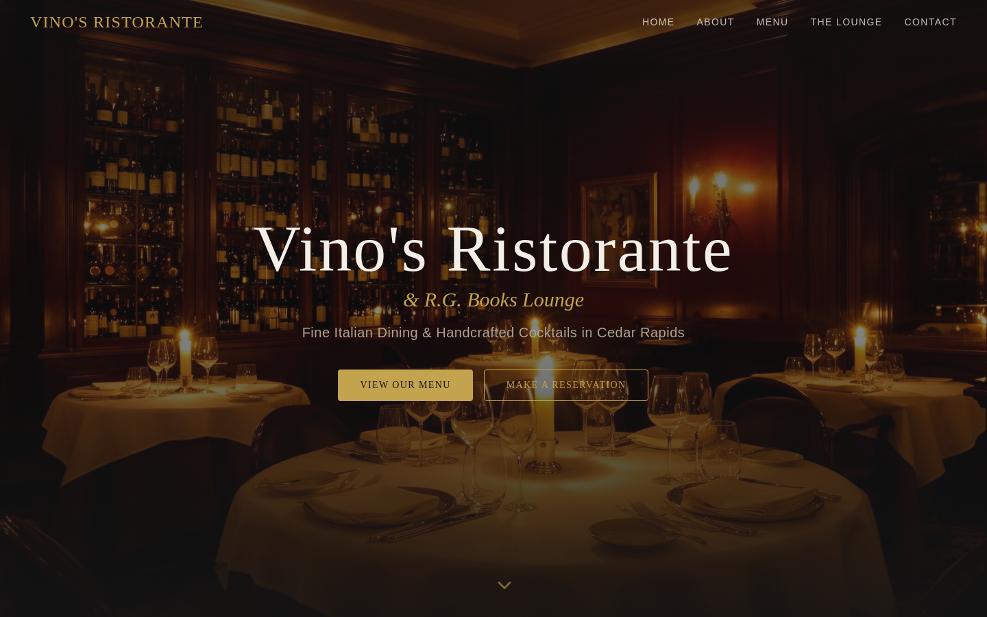 Vino's Ristorante website